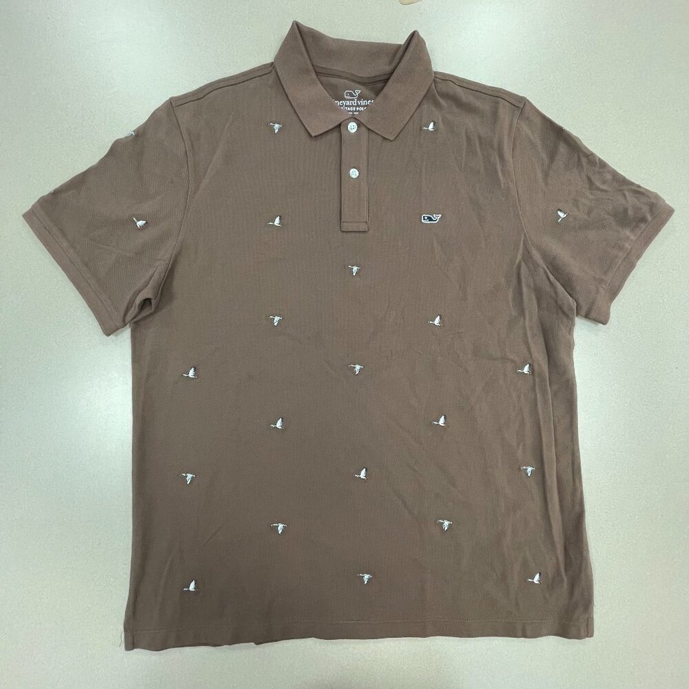 Vineyard Vines Men's Embroidered Heritage 100% Cotton Pique Polo, Med - Nwot